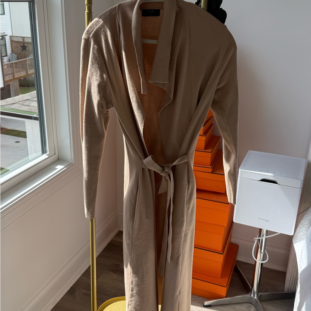 Tahari Tan Trench Coat (long cardigan)for Women